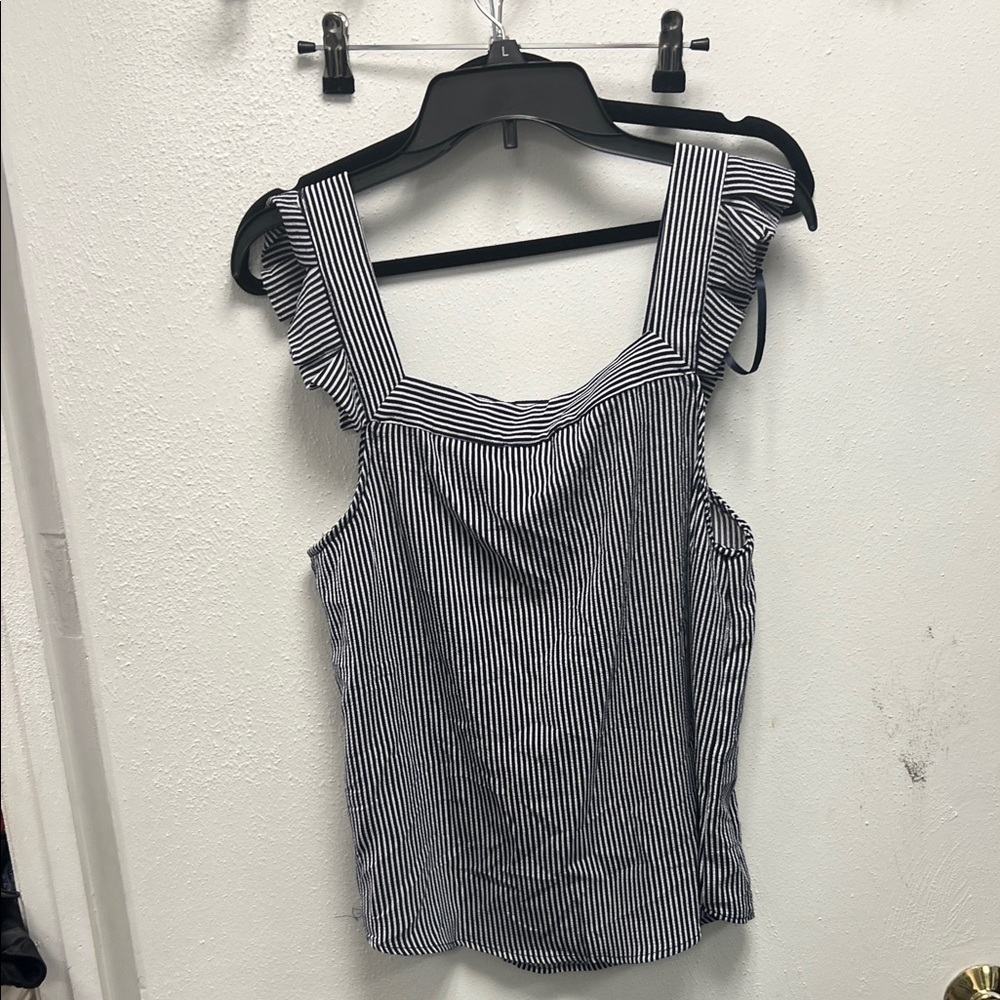 Monteau Blue Ruffled Fitted Tank Top - Picture 4 of 4